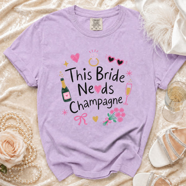 Bride Champagne T-Shirt in Orchid