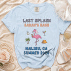 Light blue t-shirt for Sarah's Bach party in Malibu, CA Summer 2026.