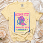 Yellow t-shirt with "Her Last Rodeo" and "Jennifer's Bach Nashville, TN Summer 2026" design.