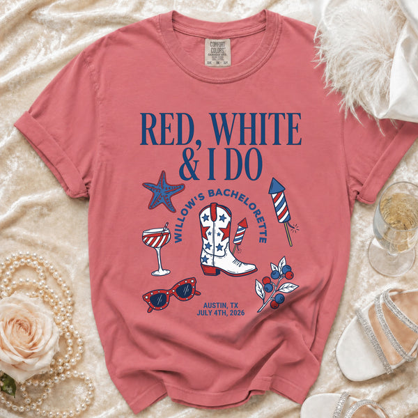 Red, White & I Do Bachelorette T-Shirt in Watermelon