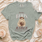 Green t-shirt with "Bride Before Boos" and a ghost bride graphic.