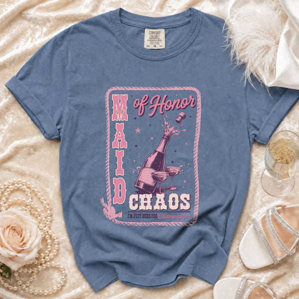 Maid of Honor T-shirt in Blue Jean