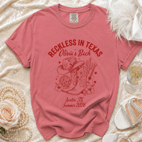 Reckless Texas Bachelorette T-Shirt in Watermelon