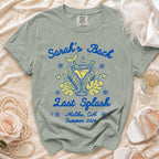 "Sarah's Bach" "Last Splash" graphic t-shirt with mermaid tail cocktail.