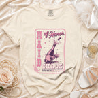 T-shirt with "Maid of Honor Chaos I'm Just Here for Champagne" graphic and champagne bottle.