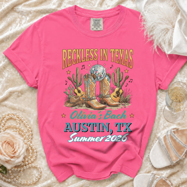Reckless Texas Disco Cowgirl T-shirt in Crunchberry