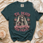 Til Death Do Us Part, Est 2024, Teh Party skeleton bride t-shirt.
