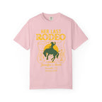 Pink t-shirt with "HER LAST RODEO Jennifer's Bach" text and rodeo graphic.