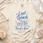 T-shirt with "Last Splash" and "Sarah's Bach Malibu, CA Summer 2026" text.