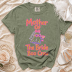 Green t-shirt with "Mother Of The Bride Boo Crew" text and a ghost bride graphic.