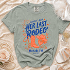 Jennifer's Last Rodeo bachelorette t-shirt with Nashville TN and Summer 2026.