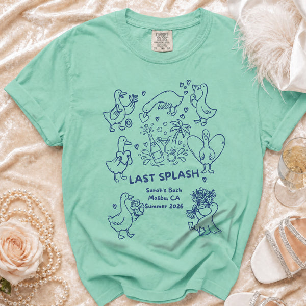 Last Splash Bachelorette Geese T-Shirt in Island Reef
