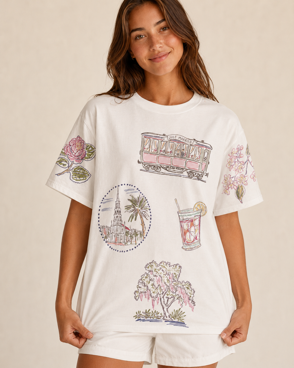 Charleston Bride Doodles T-shirt