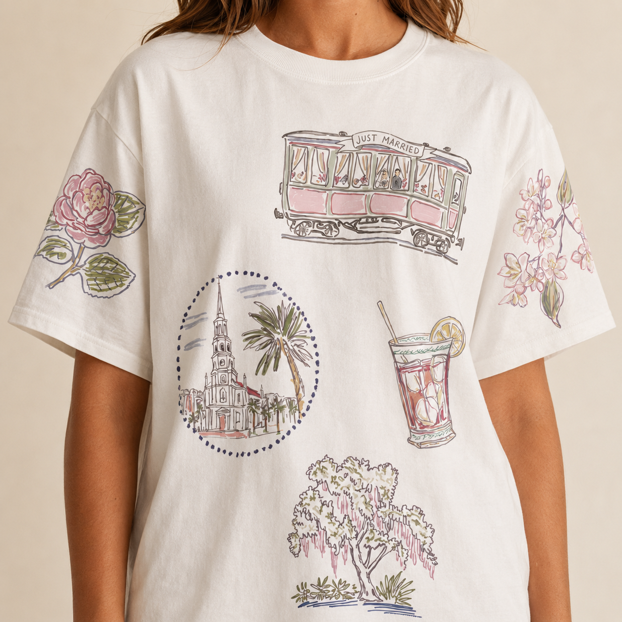 Charleston Bride Doodles T-shirt