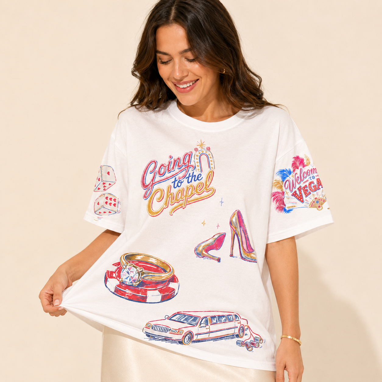Las Vegas Bride Doodles T-shirt