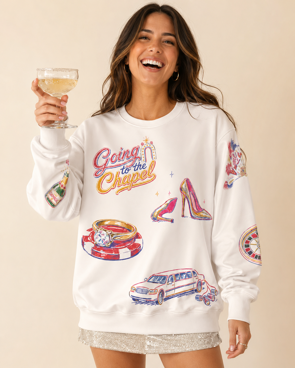 Las Vegas Bride Doodles Sweatshirt