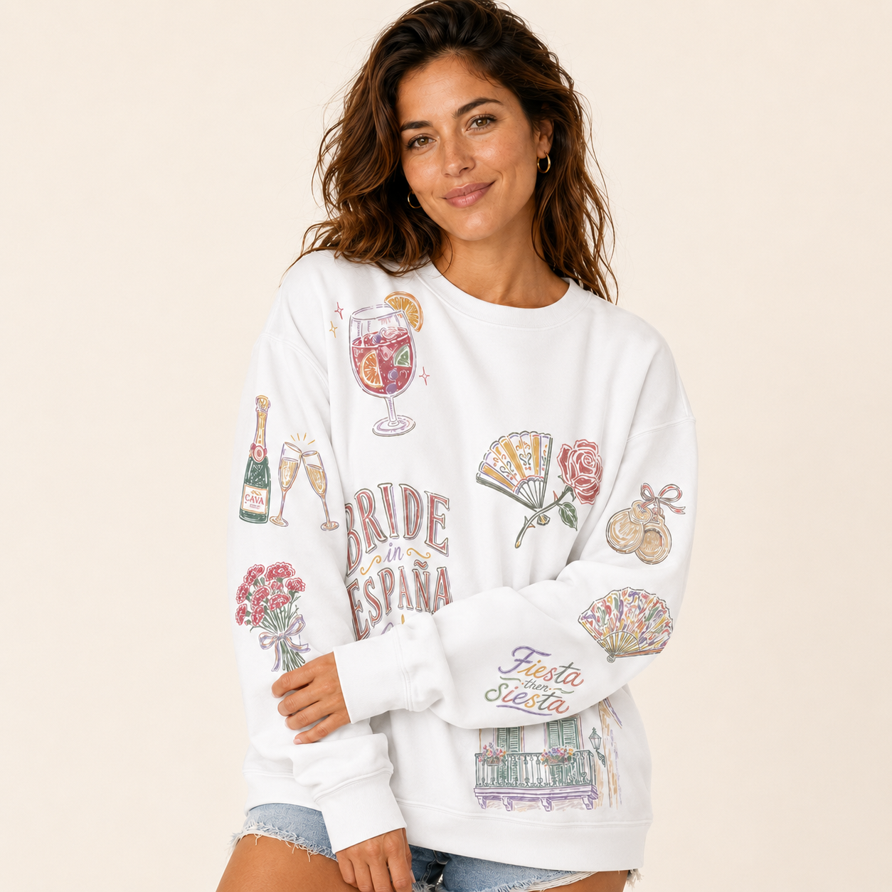 Spain Bride Doodles Sweatshirt