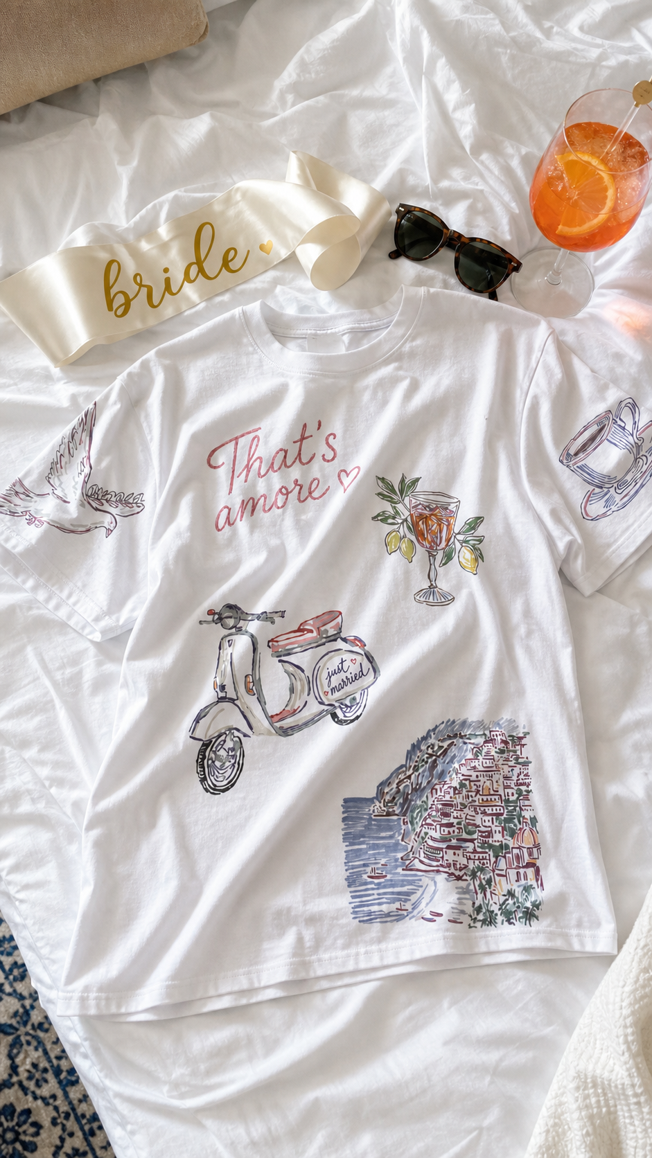 Italy Bride Doodles T-shirt