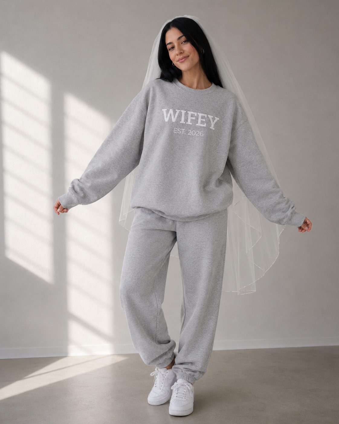 White Wifey Est Sweatshirt
