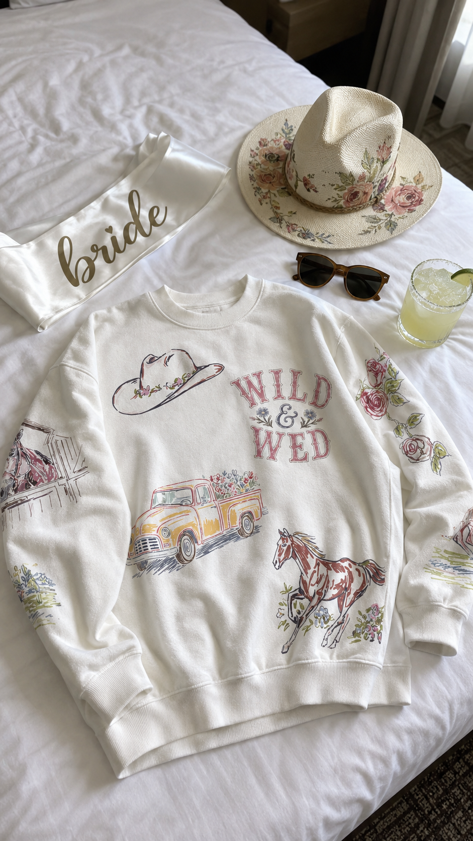 Western Bride Doodles Sweatshirt