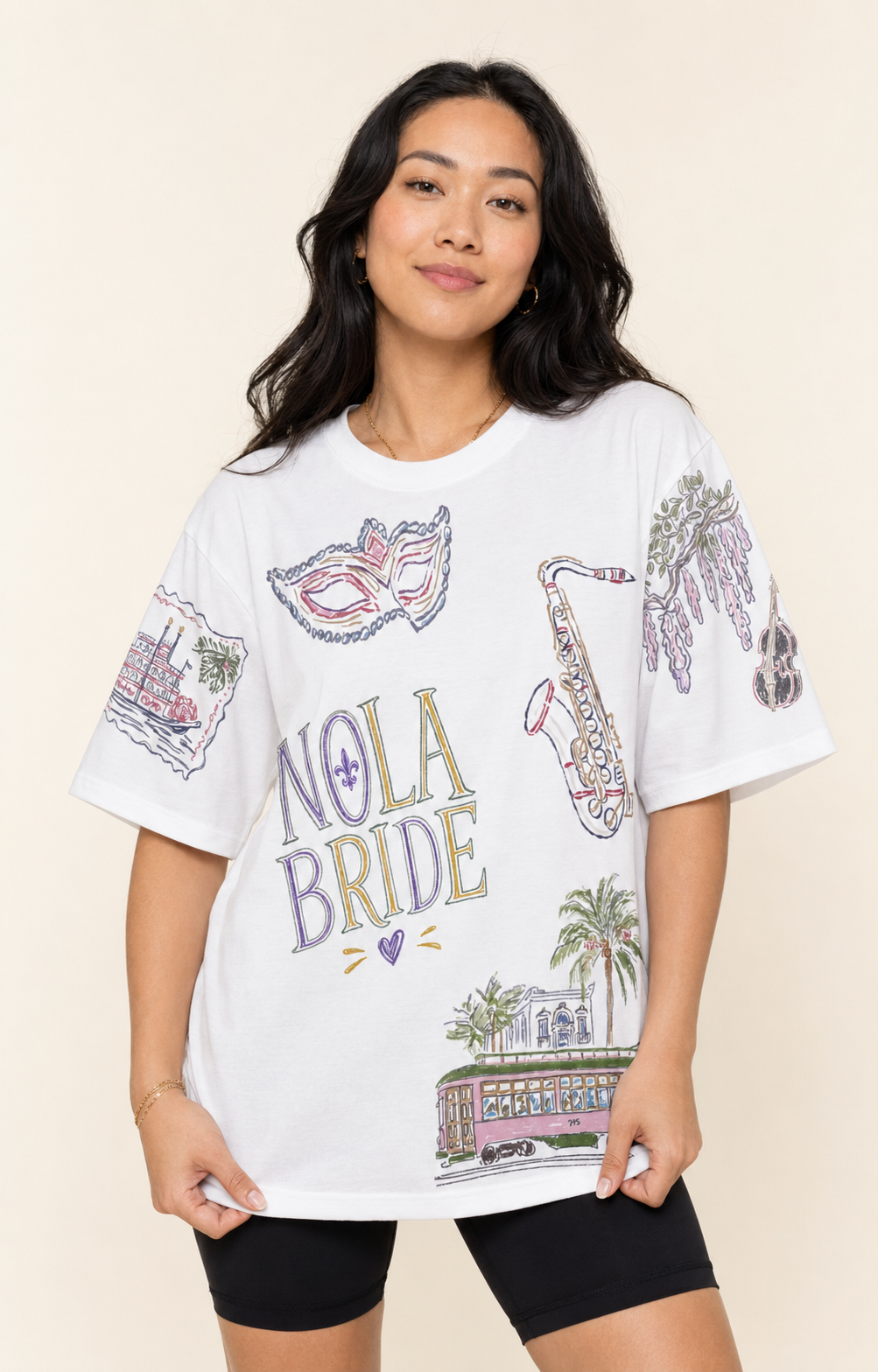 NOLA Bride Doodles T-shirt