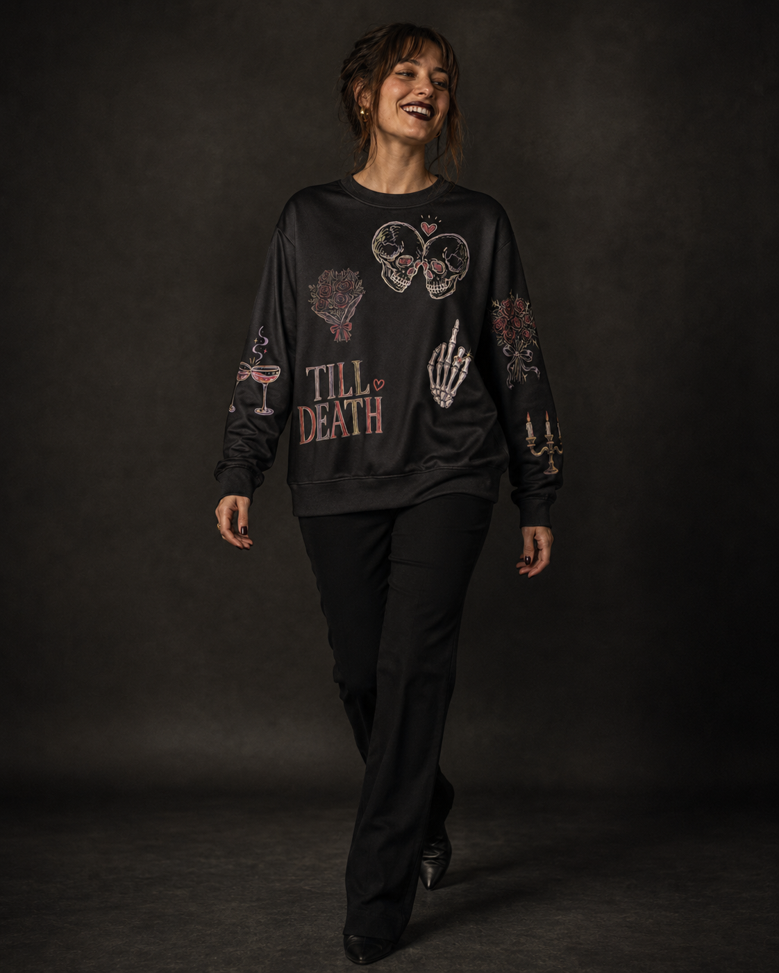 Spooky Bride Doodles Sweatshirt