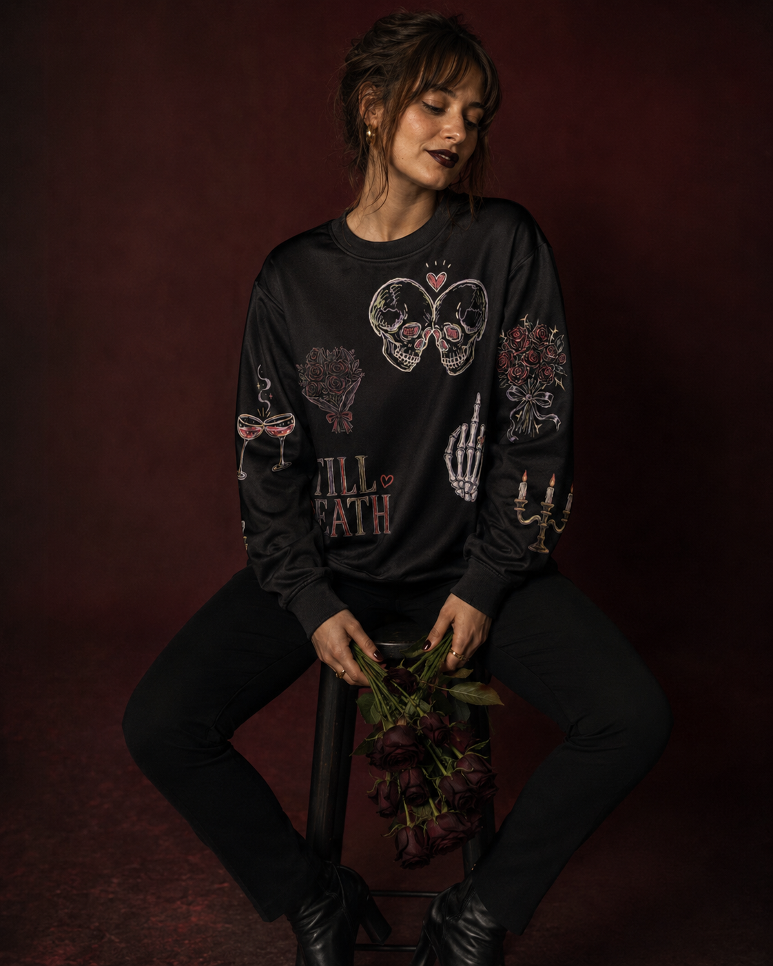 Spooky Bride Doodles Sweatshirt