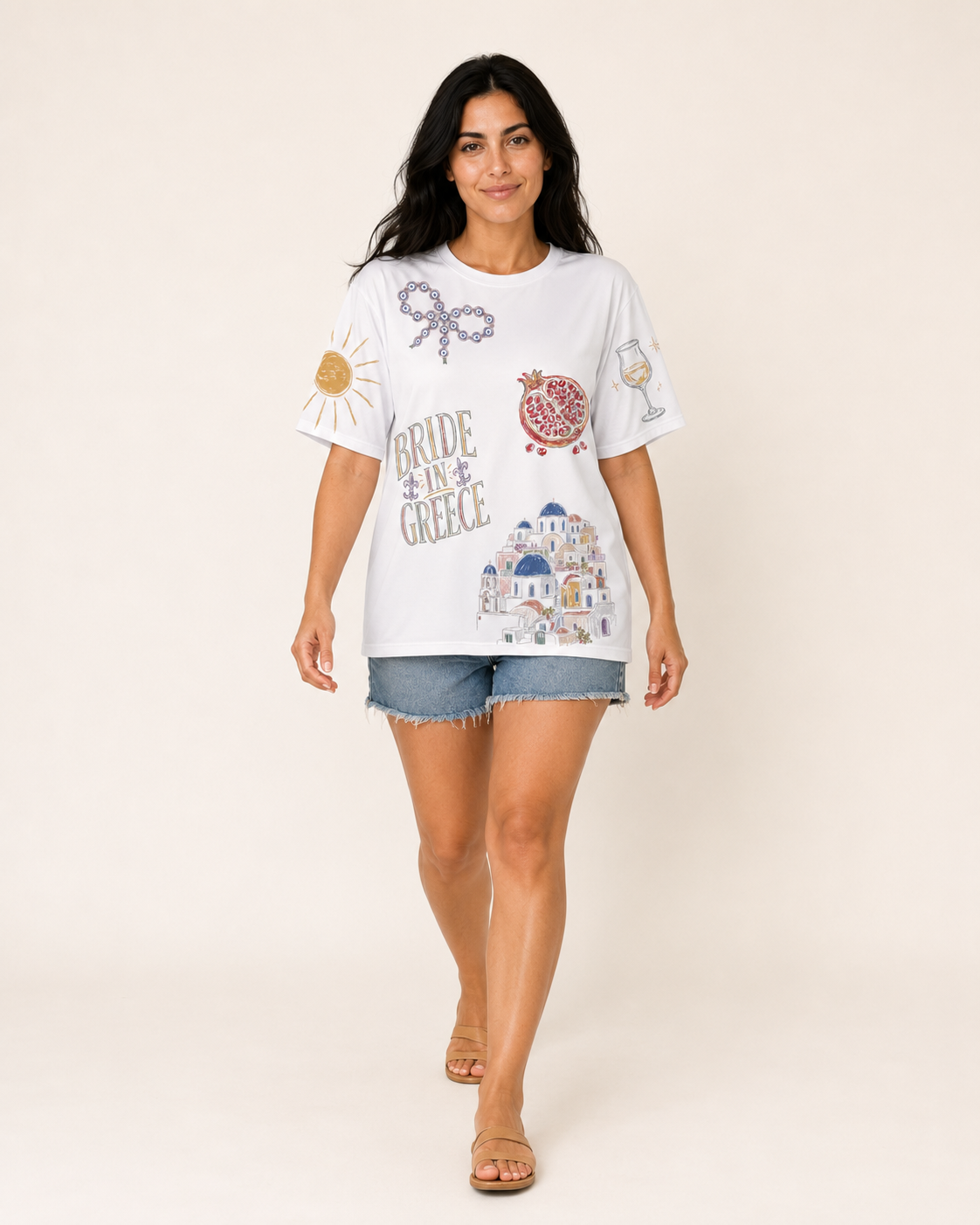 Greece Bride Doodles T-shirt