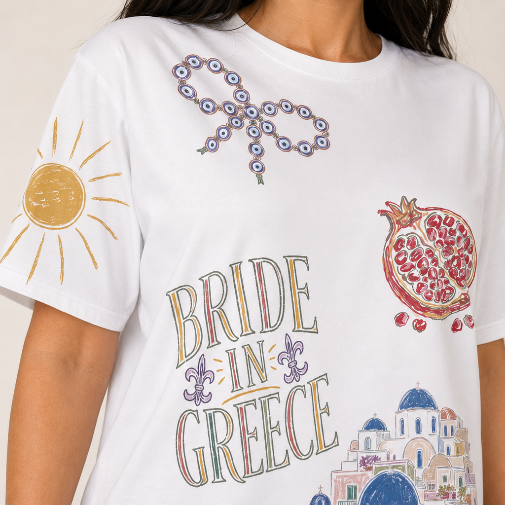 Greece Bride Doodles T-shirt