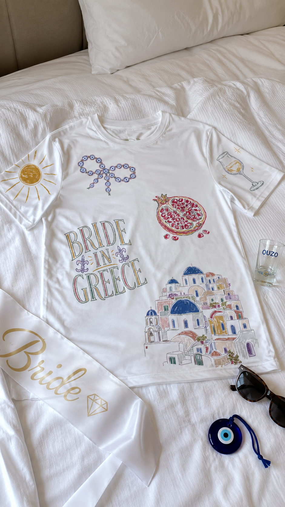 Greece Bride Doodles T-shirt
