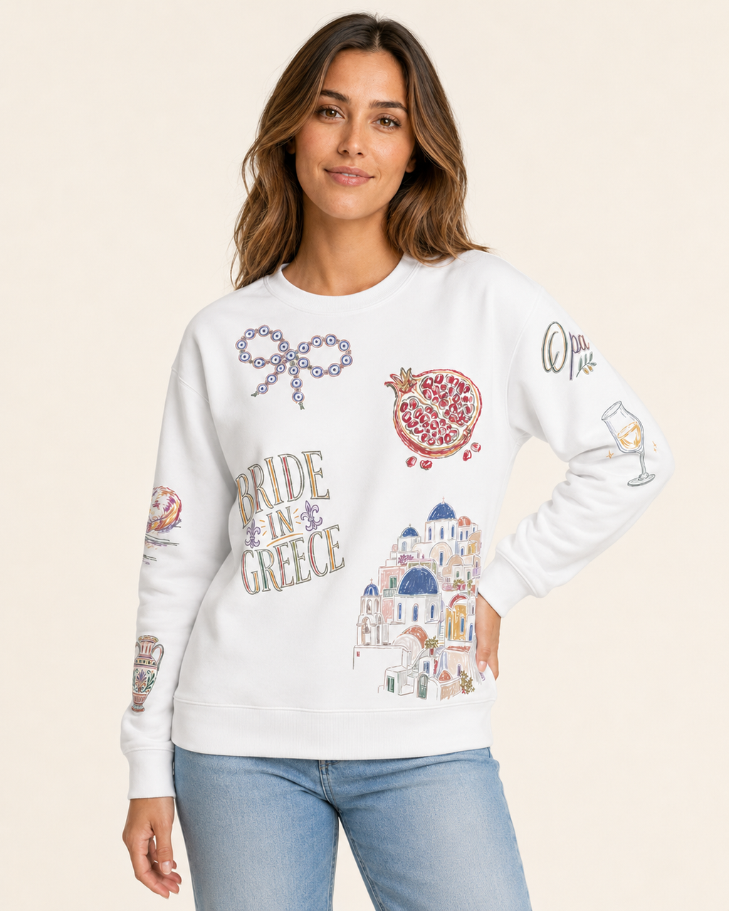 Greece Bride Doodles Sweatshirt