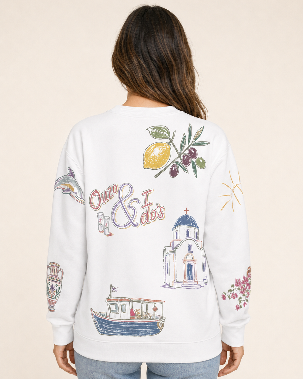 Greece Bride Doodles Sweatshirt