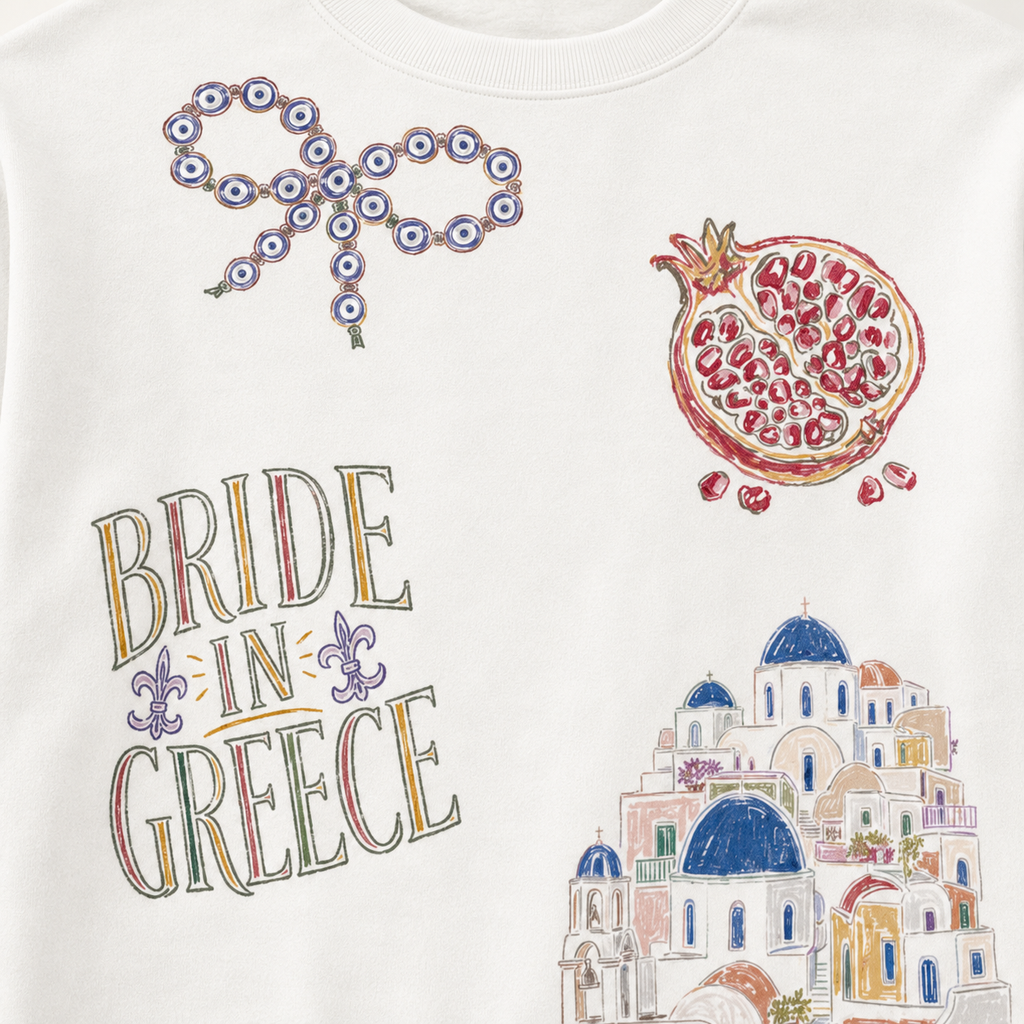 Greece Bride Doodles Sweatshirt