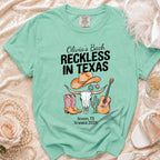T-shirt with "Olivia's Bach Reckless in Texas" and Austin, TX Summer 2026.