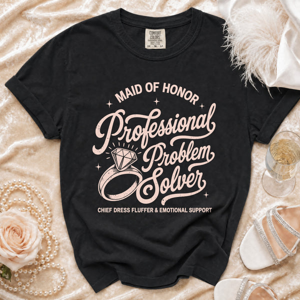 Maid of Honor T-Shirt in Black