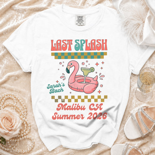 Last Splash Retro Flamingo T-Shirt in White