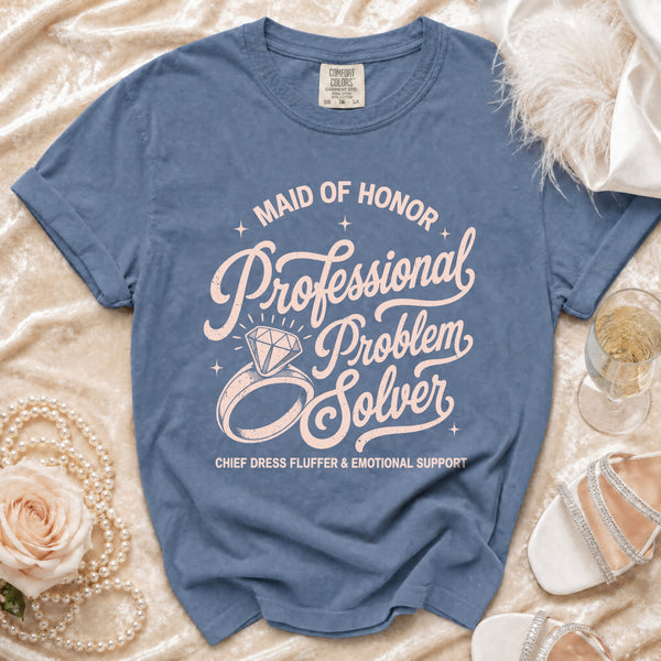 Maid of Honor T-Shirt in Blue Jean