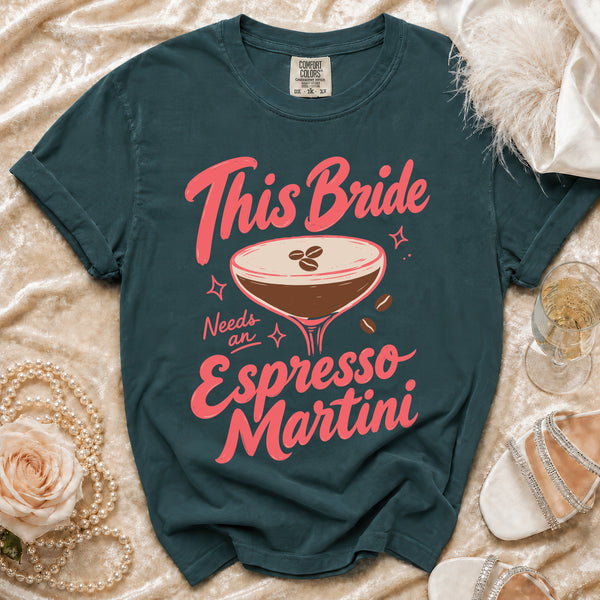 Bride Martini T-shirt in Blue Spruce