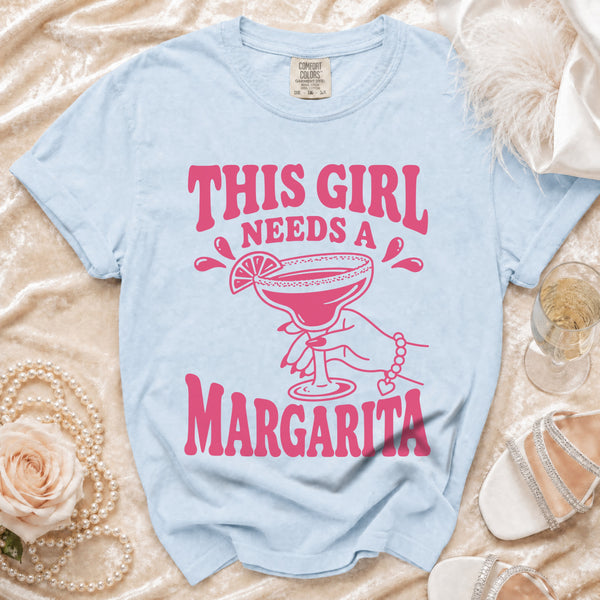 Girls Margarita T-Shirt in Chambray