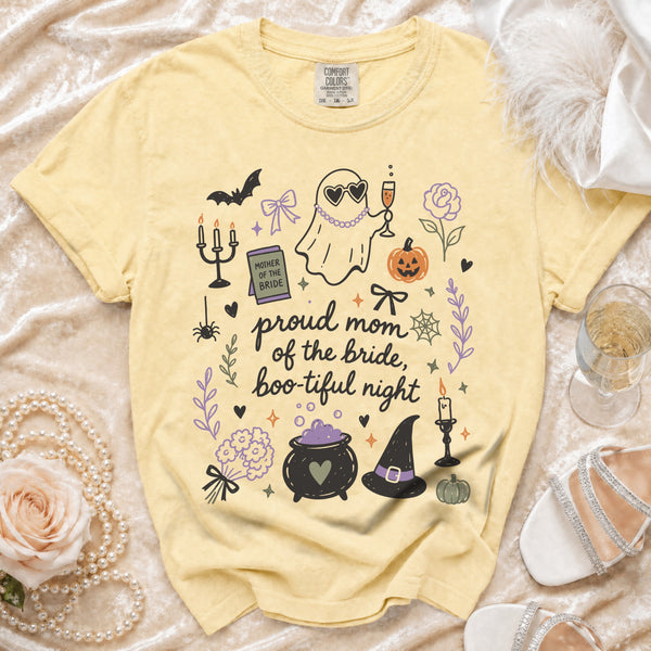 Proud Mom Bride T-Shirt in Butter
