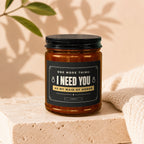 Candle with label "I Need You As My Maid of Honor" and "Vowed."