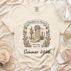 T-shirt with "Reckless in Texas" and "Summer 2026" designs.