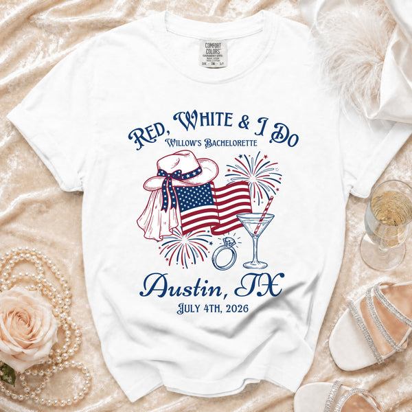 Red, White & I Do Celebration T-Shirt in White