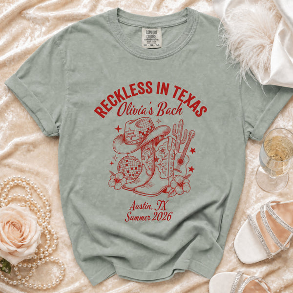 Reckless Texas Bachelorette T-Shirt in Bay