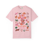 Pink t-shirt with "Last Splash" graphic, Sarah's Bach, Malibu CA, Summer 2026.