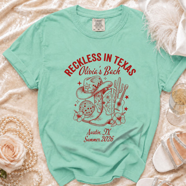 Reckless Texas Bachelorette T-Shirt in Island Reef