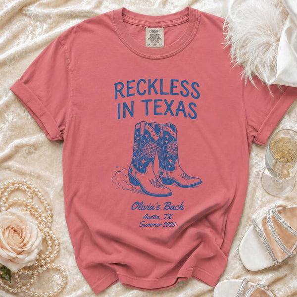 Reckless Texas Disco Cowgirl T-shirt in Watermelon