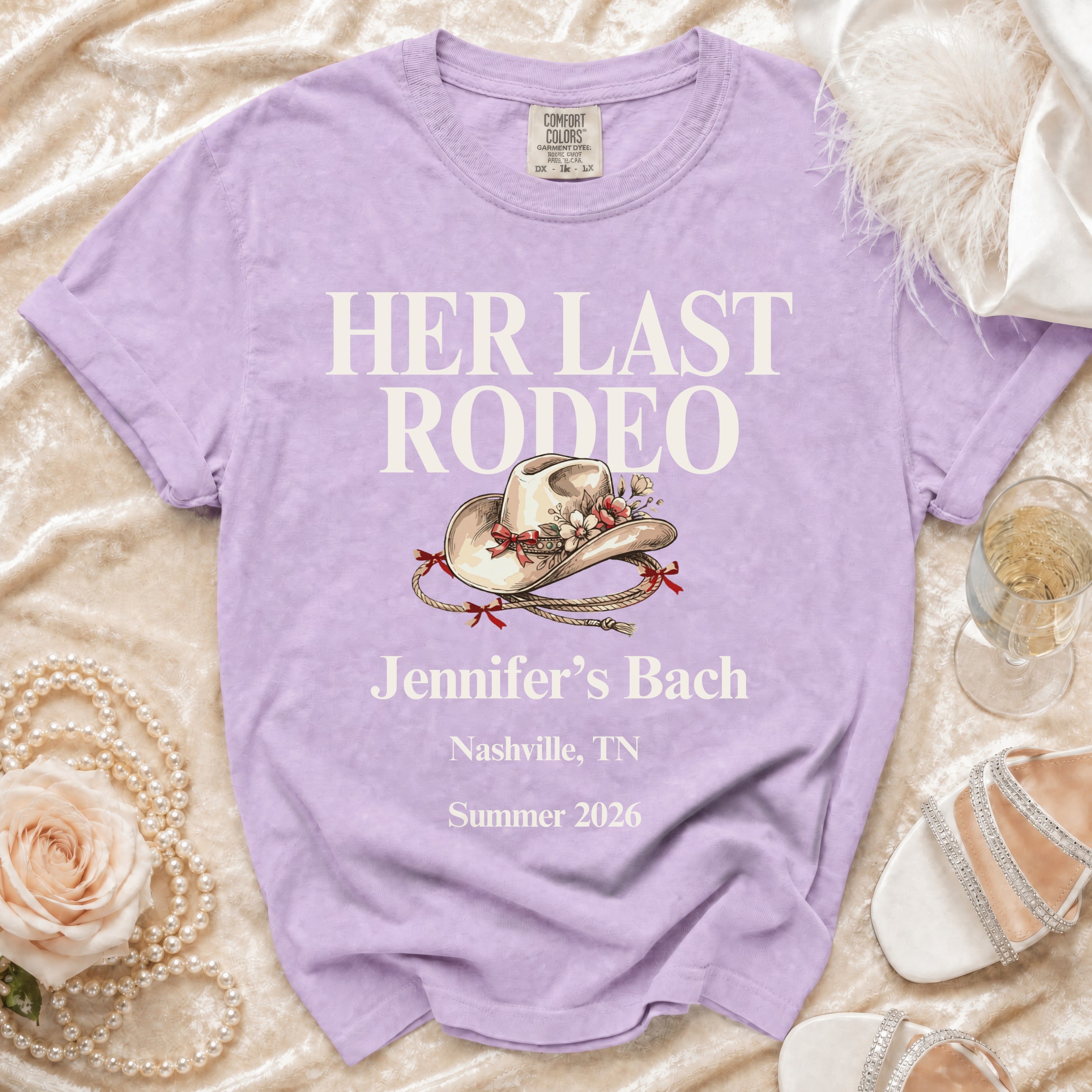 "Her Last Rodeo Jennifer's Bach Nashville TN Summer 2026" t-shirt.