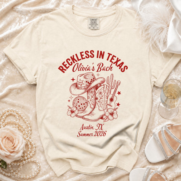 Reckless Texas Bachelorette T-Shirt in Ivory