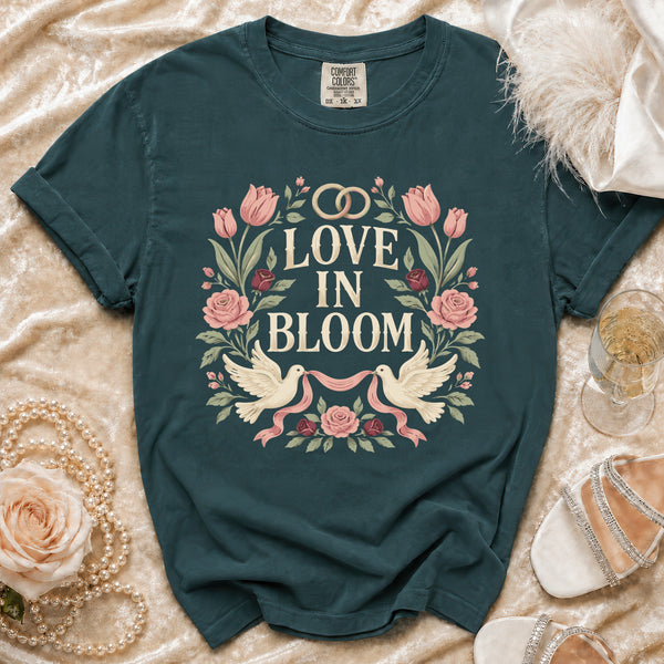 Love Bloom T-Shirt in Blue Spruce